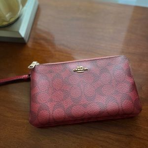 Coach Red Leather Wristlet